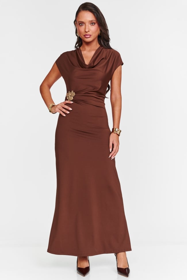 Φόρεμα Maxi με Κόσμημα