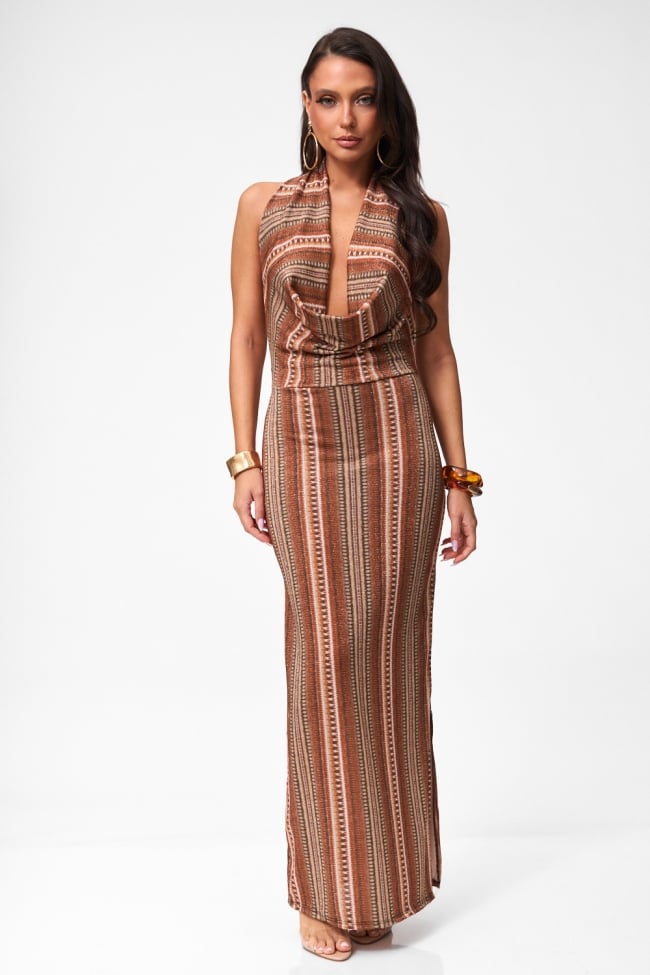 Maxi Draped Dress Off-the-Shoulder