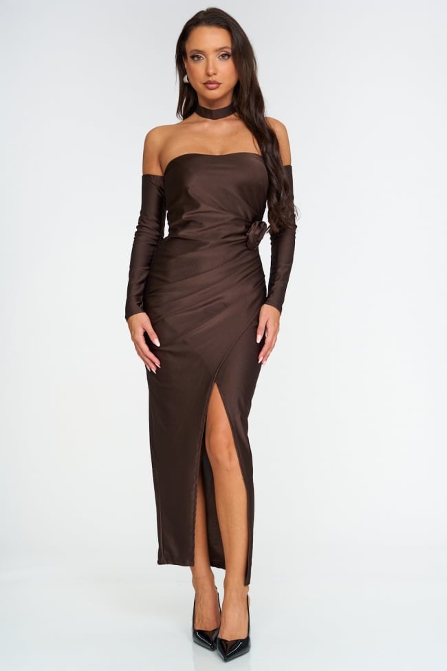 Φόρεμα Maxi Off Shoulder με Ενίσχυση