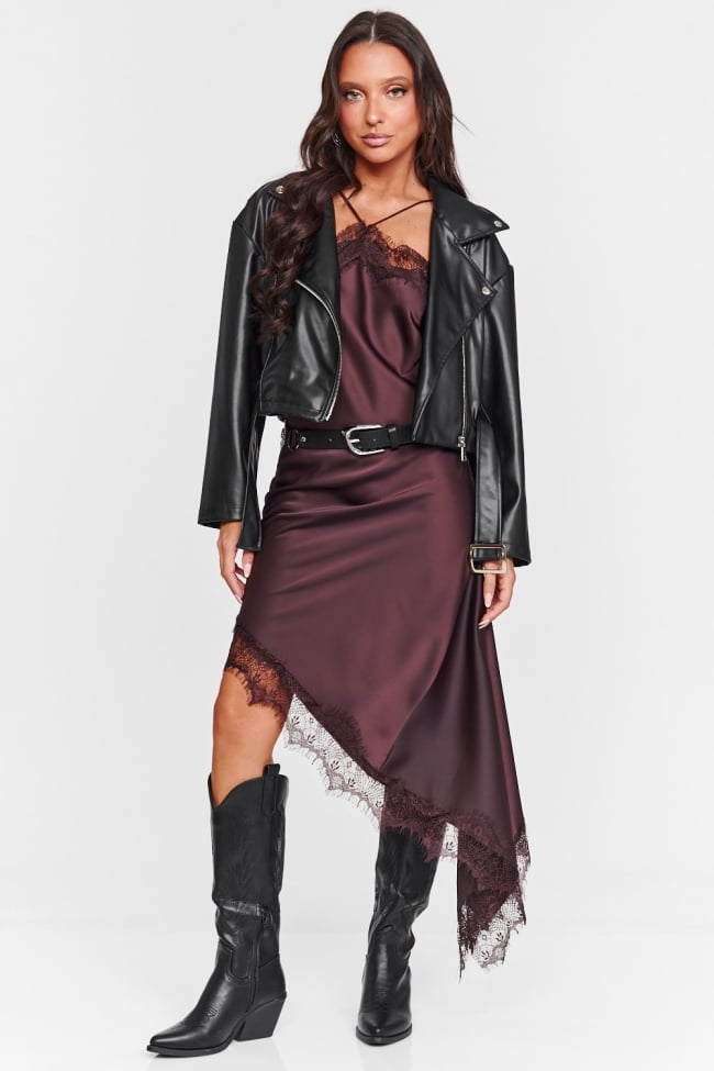 Φόρεμα Midi Lingerie με Δαντέλα