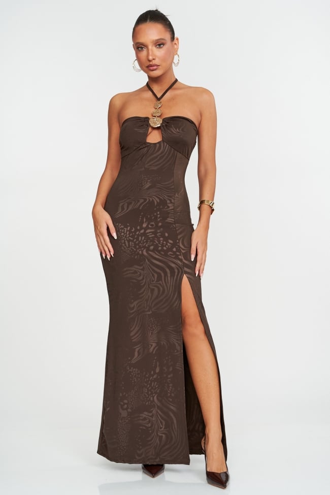 Φόρεμα Maxi με Ενίσχυση & Κόσμημα