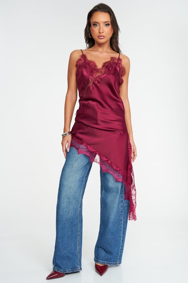 Φόρεμα Mini Lingerie με Δαντέλα