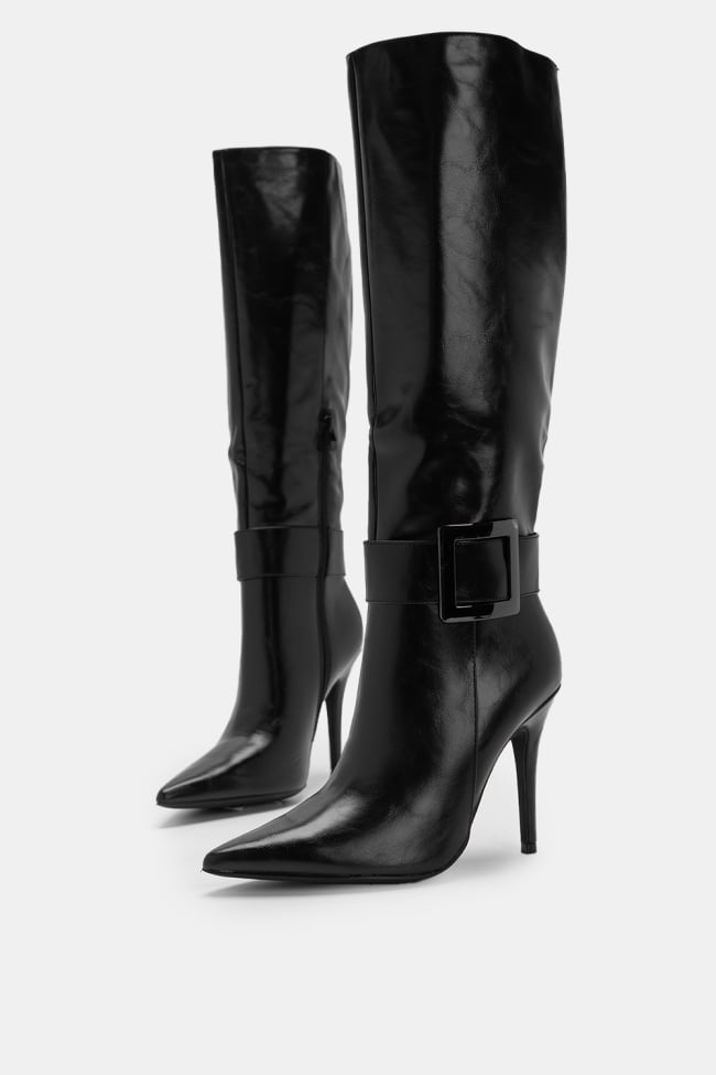 Μπότες Δερματίνη με Αγκράφα