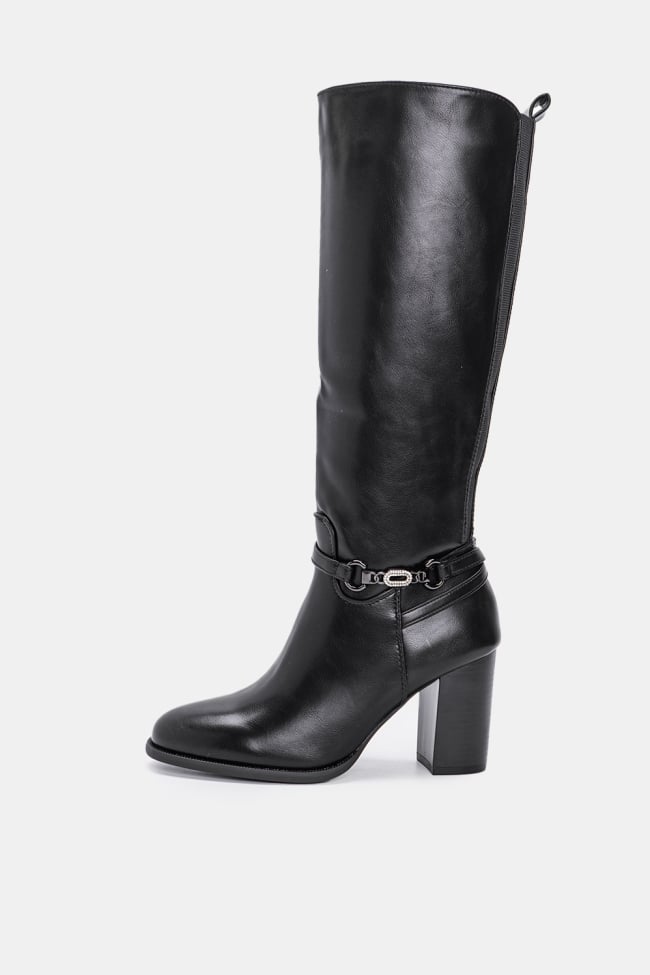 Μπότες Δερματίνη με Λάστιχο & Αγκράφα