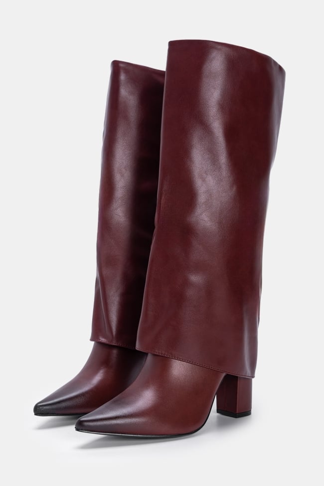 Μπότες Layered Δερματίνη Μυτερές