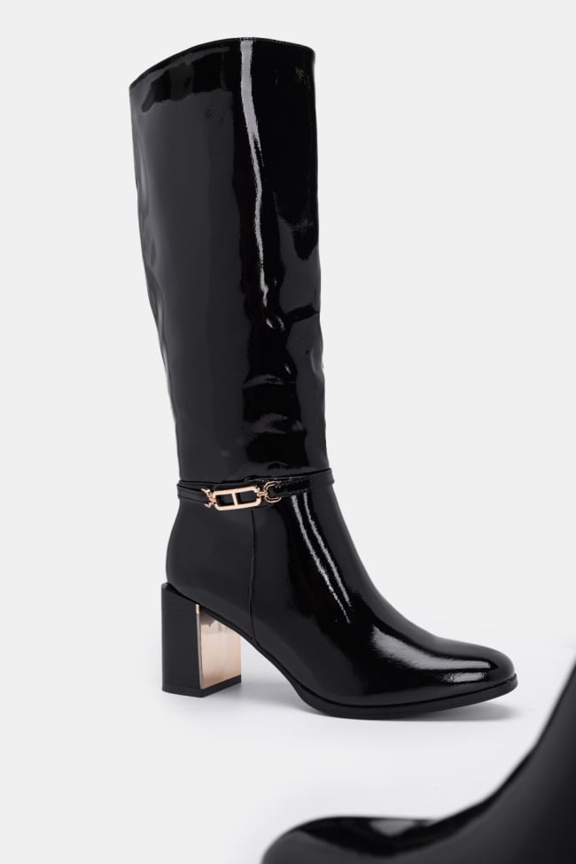 Μπότες με Αγκράφα & Χοντρό Τακούνι