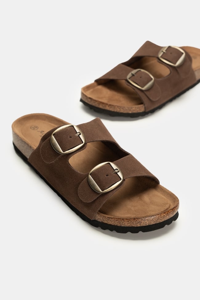 Slippers with Double Buckle