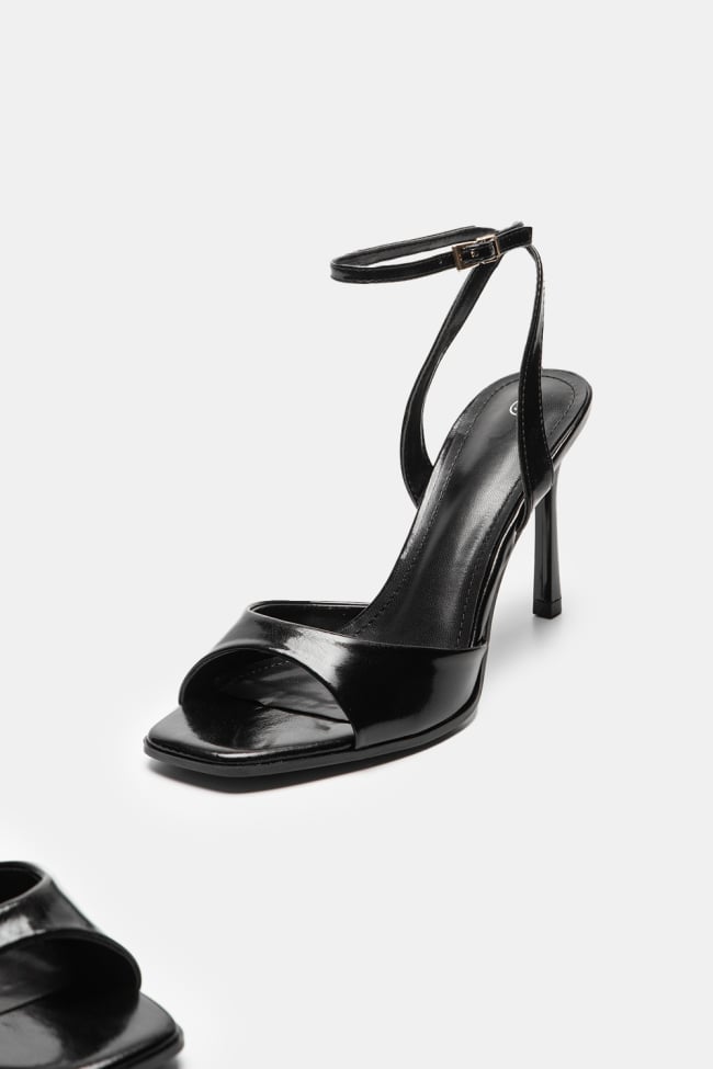 Faux Leather Sandals with Strap
